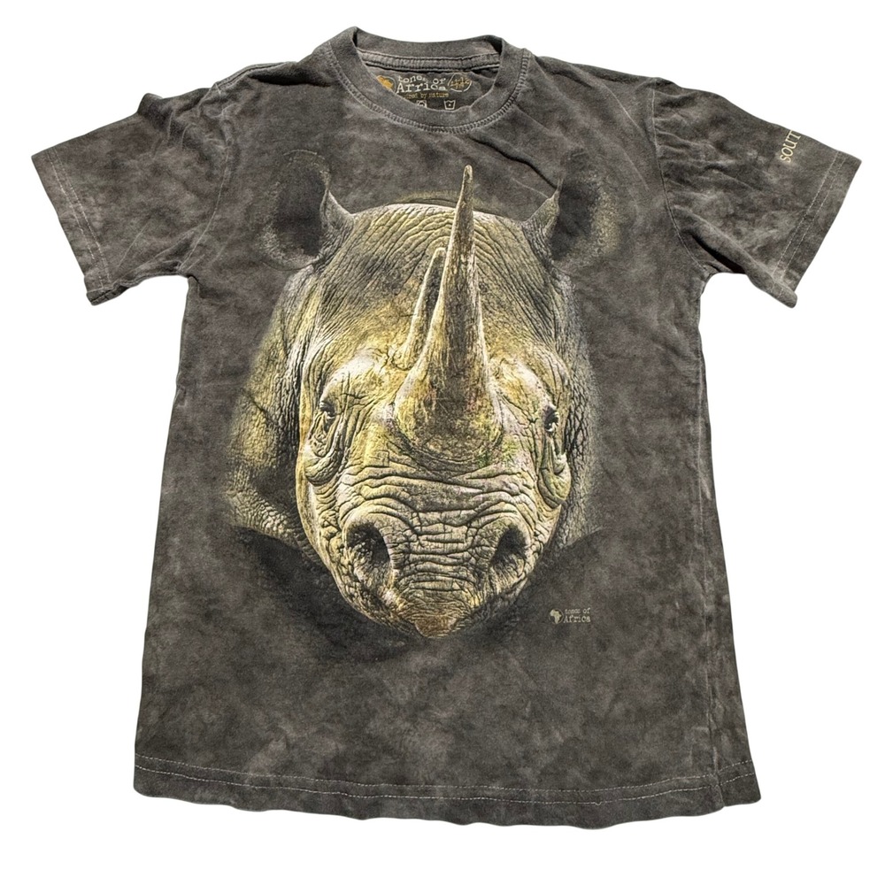 Rhino Graphic Tee Gray Tie Dye Cotton T-Shirt South Africa boys 11-12